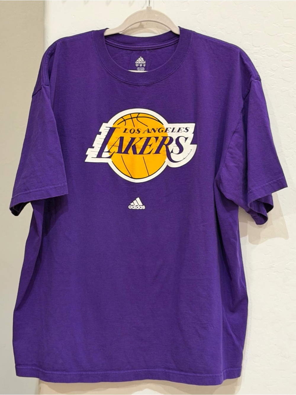 Vintage Adidas Purple Los Angeles Lakers Logo T-Shirt